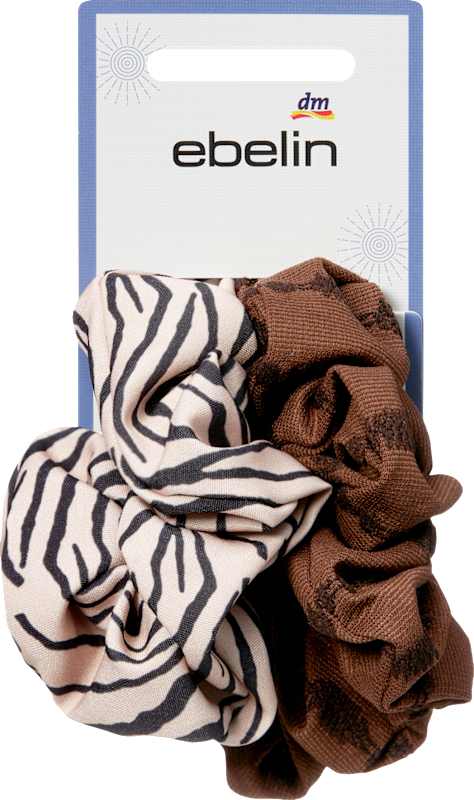 ebelin Chouchous marron/motif zèbre 2 pièces