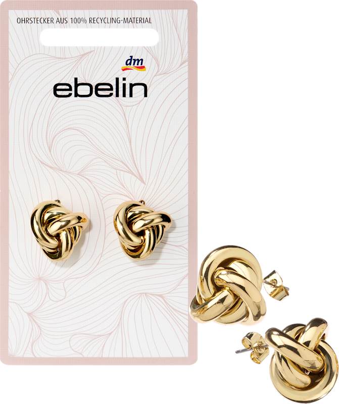 ebelin Boucles d'oreilles nœud aspect doré 2 pièces