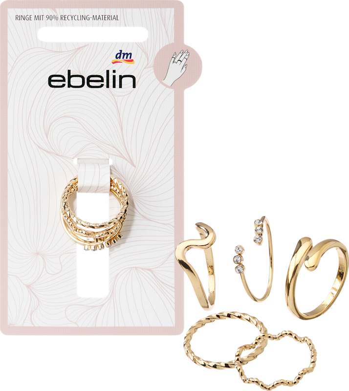 ebelin Bagues effet doré 5 pcs