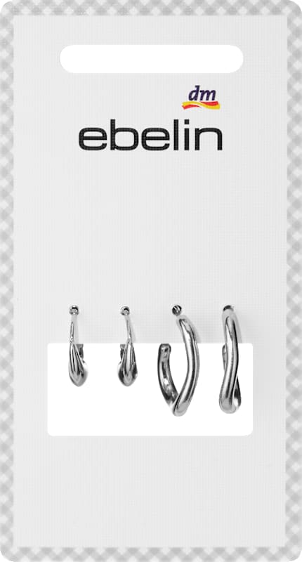 ebelin boucles d'oreilles organiques aspect argent 4 pièces
