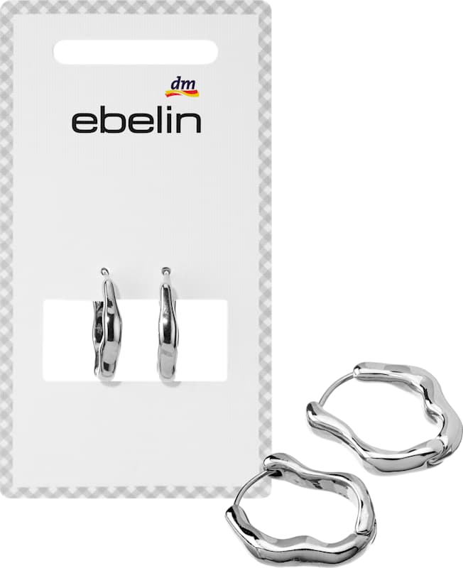 ebelin Créoles organiques aspect argent, 2 pièces