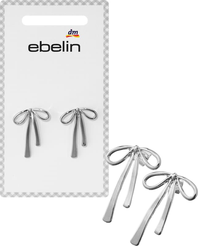 ebelin Boucles d'oreilles nœuds aspect argent 2 pièces