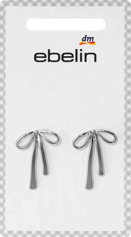 ebelin Boucles d'oreilles nœuds aspect argent 2 pièces
