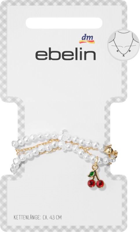 ebelin Collier avec perles et cerises aspect or 1 pièce