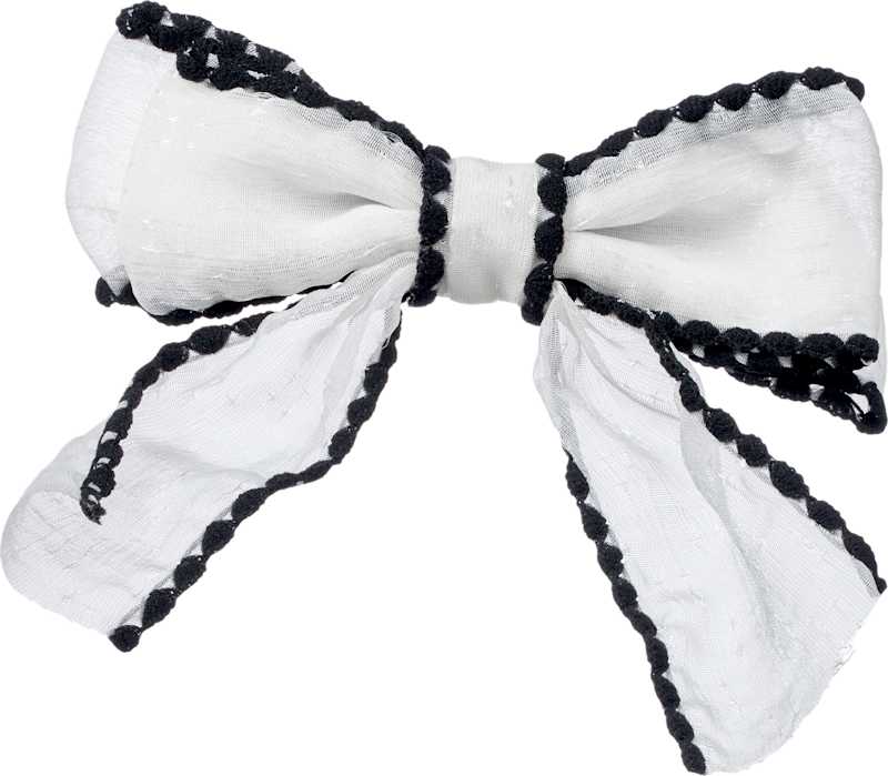 ebelin Barrette nœud blanc/noir, 1 pc
