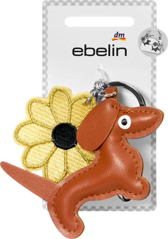 ebelin Porte-clés & bijou de sac teckel & tournesol 1 pièce