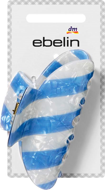 ebelin Pince à cheveux rayée bleu clair/blanc, 1 pc