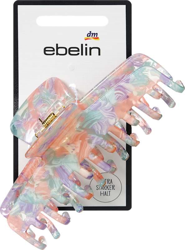 ebelin pince à cheveux Double-Teeth rose/menthe/lilas 1 pc