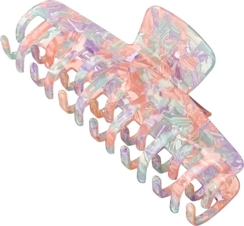ebelin pince à cheveux Double-Teeth rose/menthe/lilas 1 pc