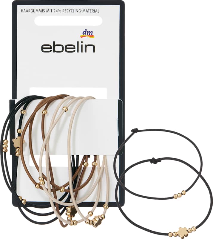 ebelin élastiques à cheveux avec perles brun/noir/beige 9 pièces