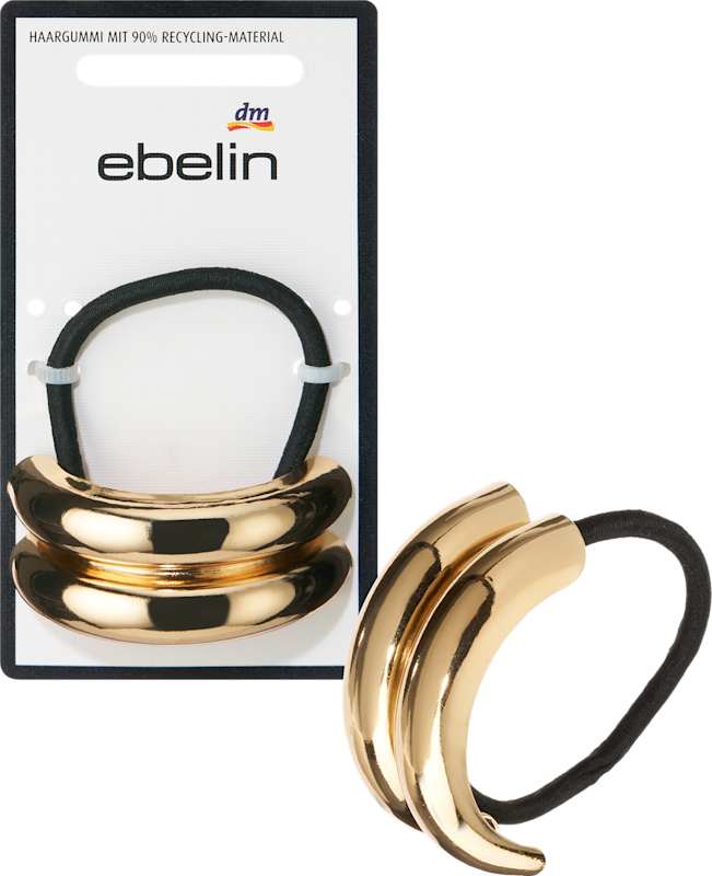 ebelin Élastique à cheveux avec application métal noir/doré 1 pièce