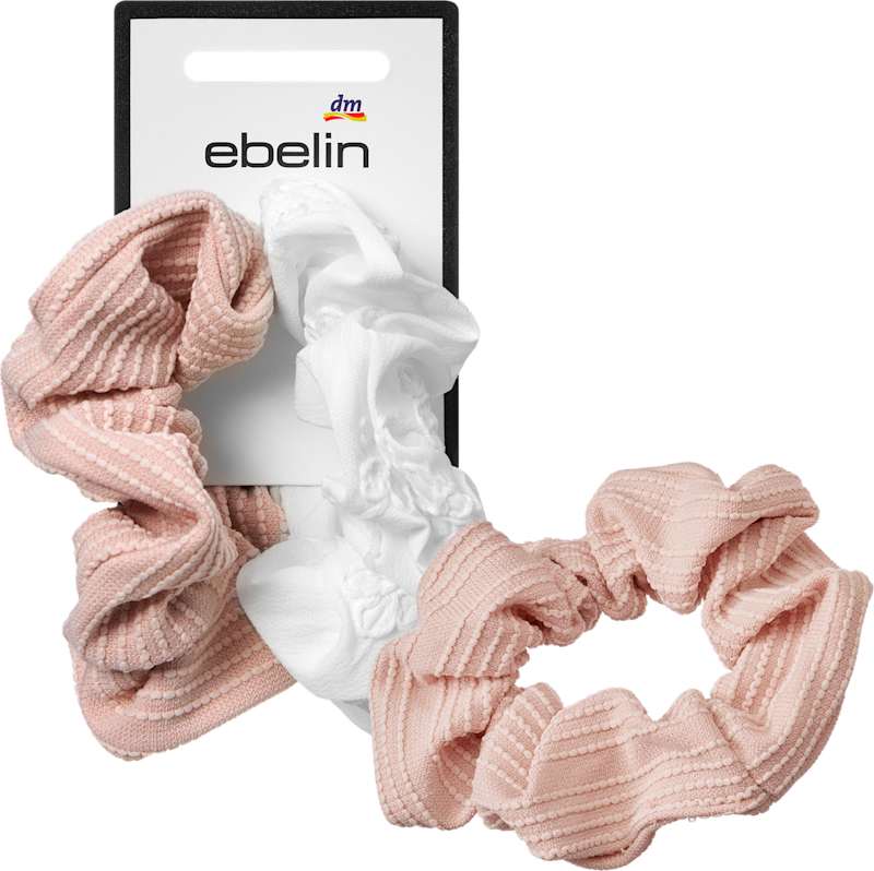 ebelin Chouchous brodés rose/blanc 2 pcs