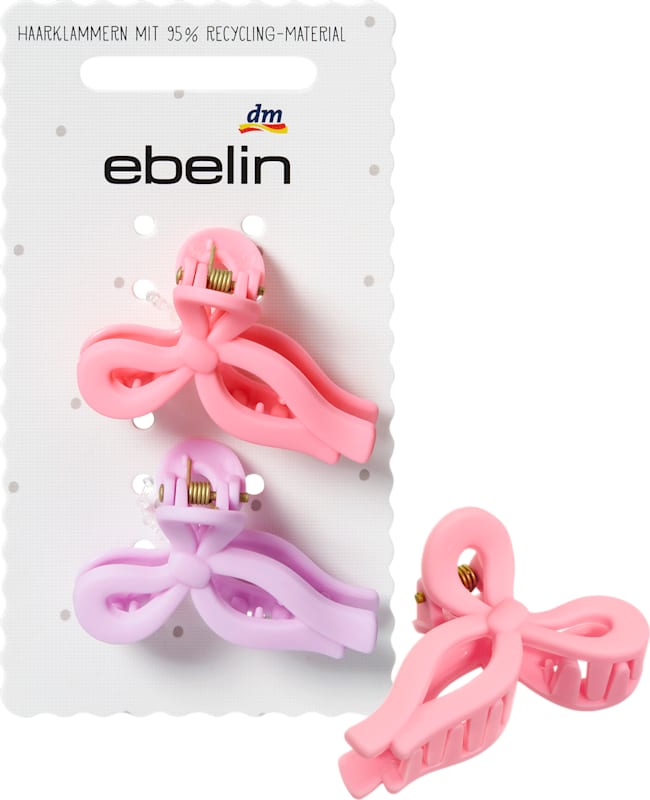 ebelin Pinces à cheveux nœud, lilas, rose, 2 pièces