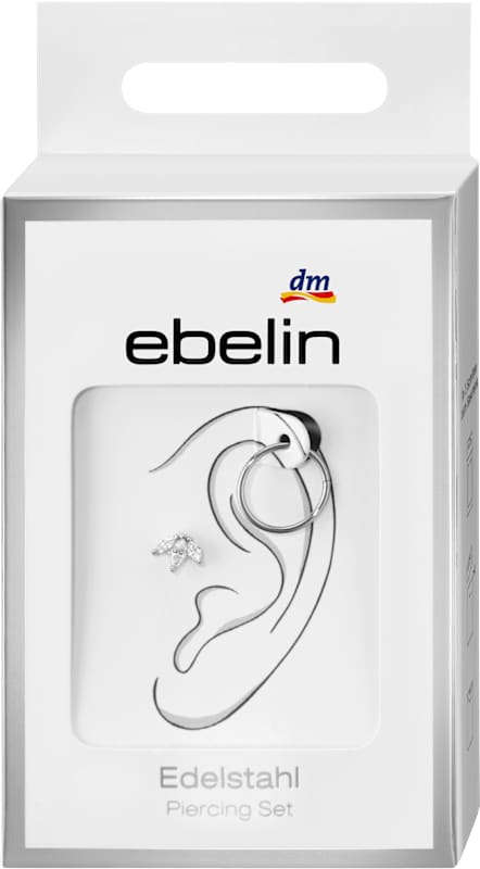 ebelin piercings oreille acier 316L, argenté, 2 pièces