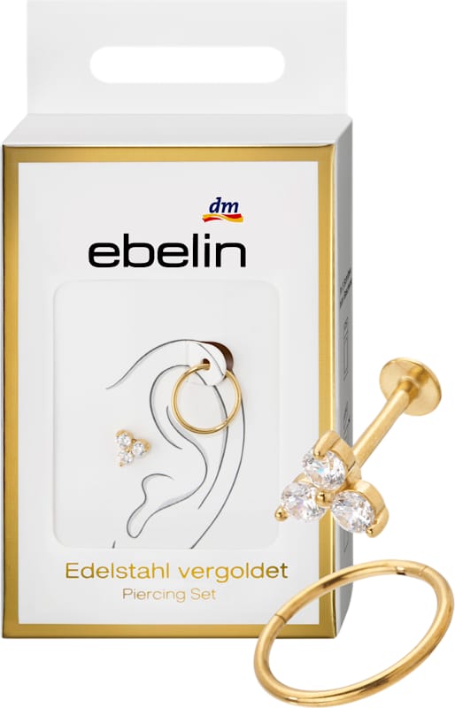 ebelin Piercings oreilles acier 316L doré 2 pcs
