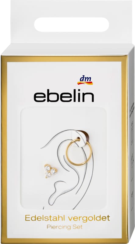 ebelin Piercings oreilles acier 316L doré 2 pcs