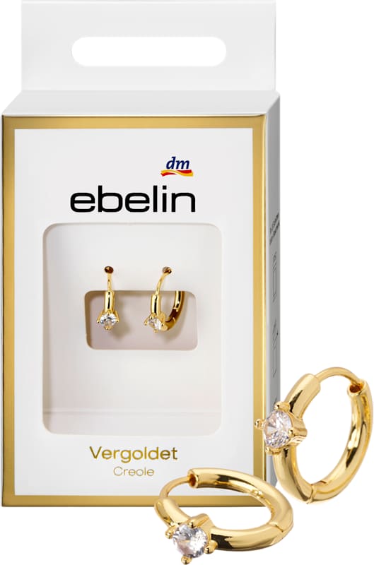 ebelin créoles dorées avec strass 2 pièces