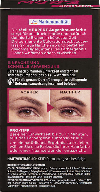 réell‘e EXPERT Teinture sourcils Brun foncé, 1 pièce