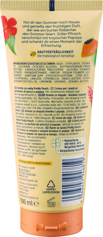 Balea Crème pieds Pretty Peach, 100 ml