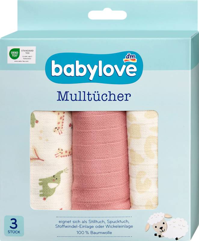 babylove Langes crème/rouge, 3 pc