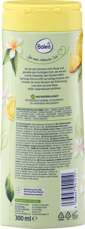 Balea Gel douche Lemon Lover 300 ml