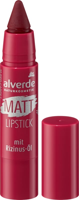 alverde NATURKOSMETIK rouge à lèvres mat 10 Red Carpet, 3 g