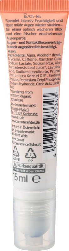 alverde NATURKOSMETIK Sérum contour des yeux Caffeine Shot 15 ml
