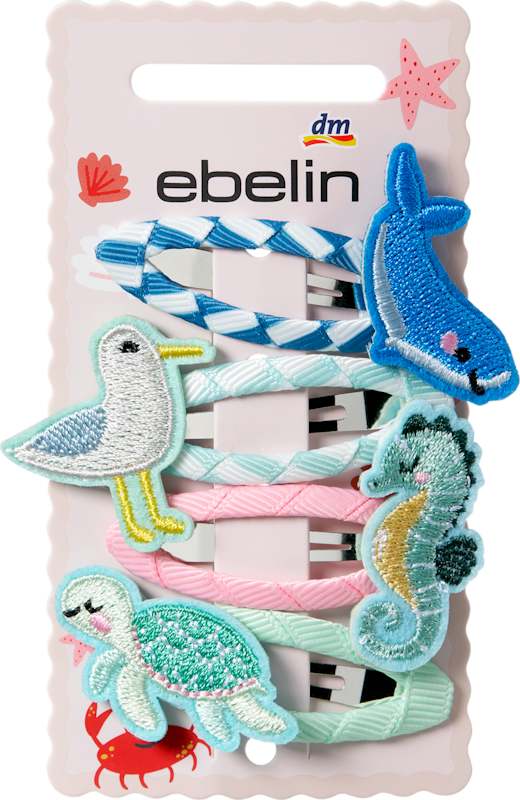 ebelin pinces à cheveux animaux marins 4 pcs