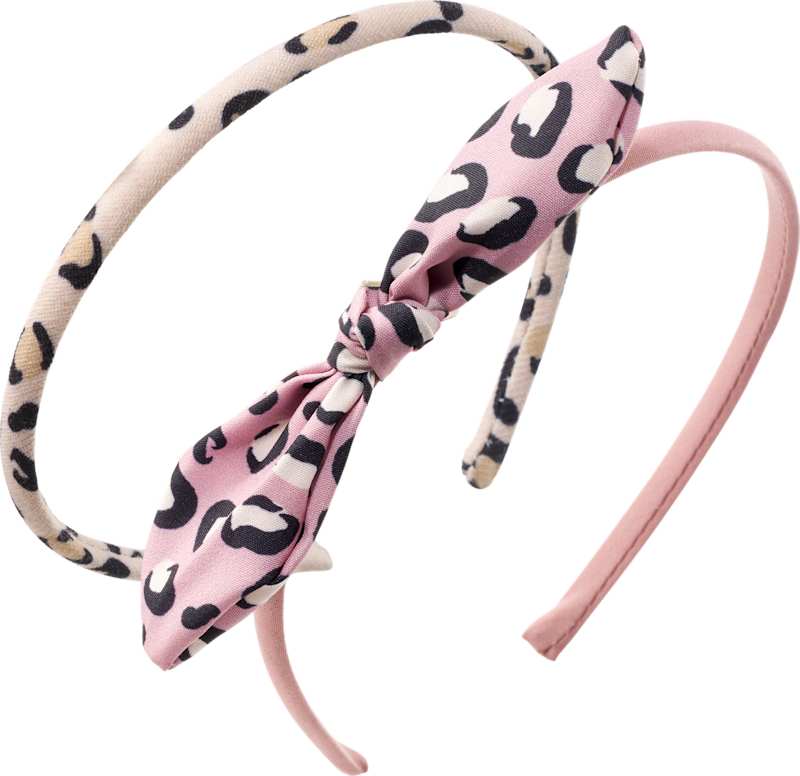 ebelin Serre-tête avec nœud motif léopard rose 2 pièces