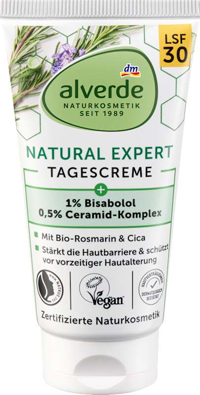 alverde NATURKOSMETIK Crème visage Natural Expert LSF30, 50 ml