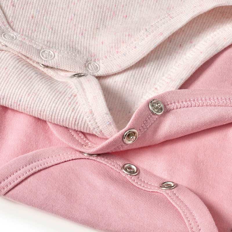 ALANA Bodys manches longues côtelés rose & beige, Taille 74/80, lot de 2