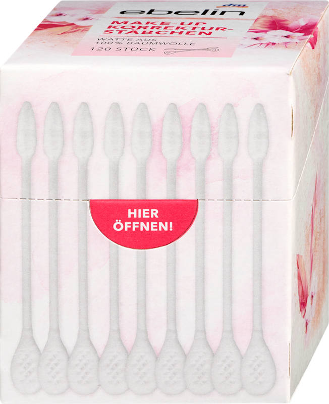 ebelin Cotons-tiges correcteurs pour maquillage, 120 pcs