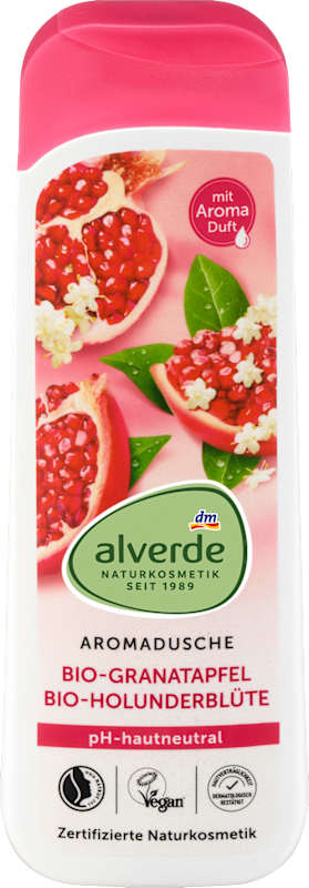 alverde NATURKOSMETIK Gel douche grenade fleur de sureau, 250 ml