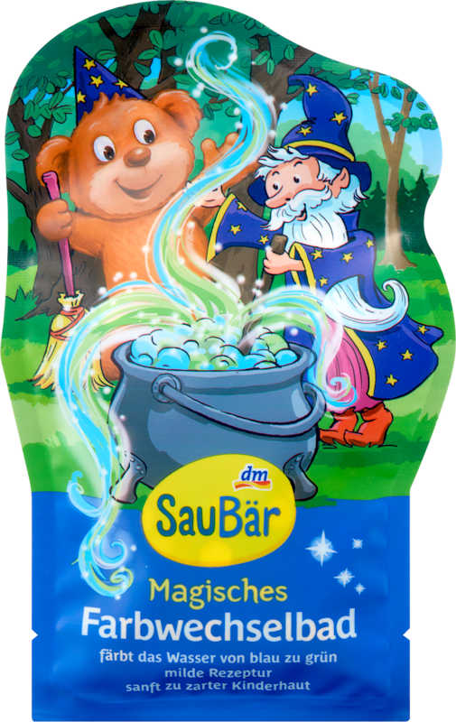 SauBär Additif de bain enfant bain magique changeant de couleur 50 g