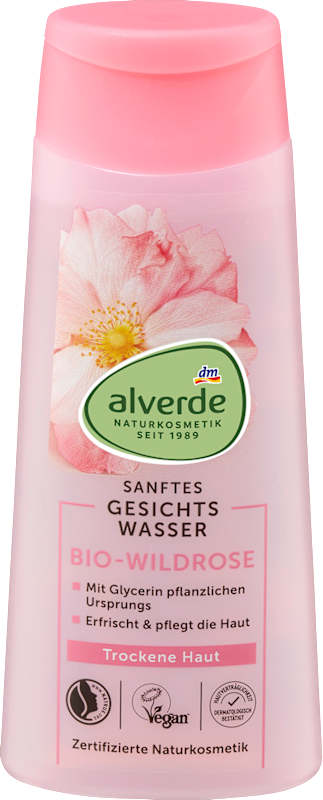 alverde NATURKOSMETIK Lotion tonique douce rose sauvage, 200 ml