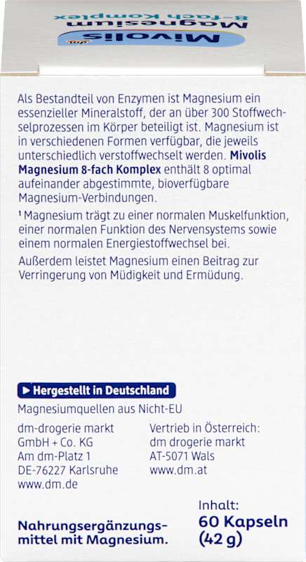 Mivolis magnésium complexe 8 en 1 gélules 60 pièces 42 g