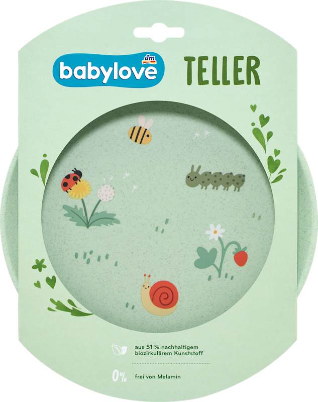 babylove assiette verte animaux du jardin, 1 pc