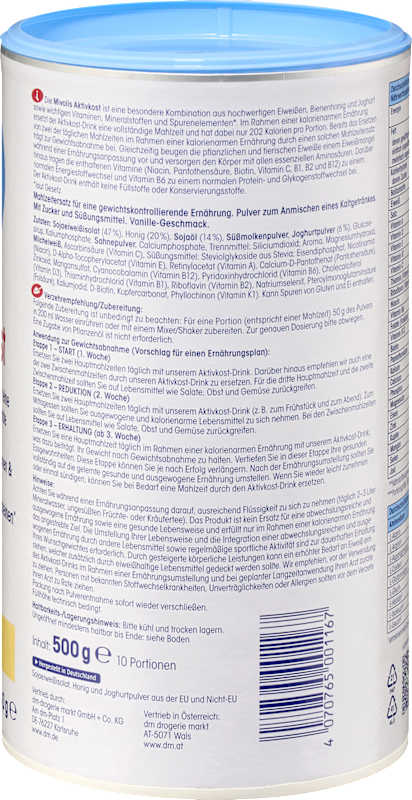 Mivolis poudre repas actif vanille 500 g