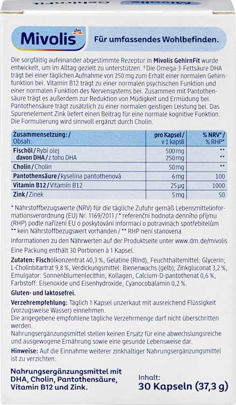 Mivolis GehirnFit gélules 30 pièces, 37,3 g