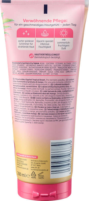 Balea Lait corporel scintillant Tropical Dream, 200 ml
