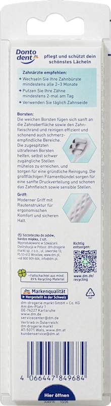 Dontodent PRO+ Brosse à dents Sensitive Pure Precision ultra soft, 2 pc