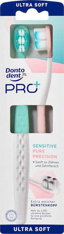 Dontodent PRO+ Brosse à dents Sensitive Pure Precision ultra soft, 2 pc