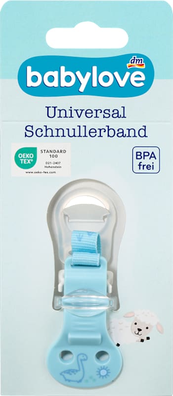 babylove Attache-sucette bleu dino 1 pièce