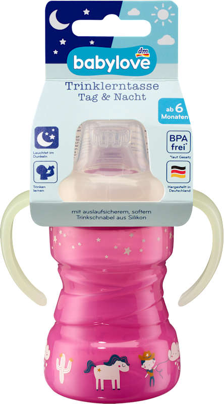 babylove Tasse d'apprentissage Jour & Nuit rose dès 6 mois 260 ml 1 pièce