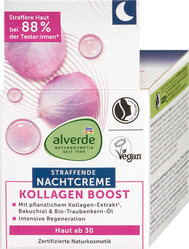 alverde NATURKOSMETIK crème de nuit Boost collagène 50 ml