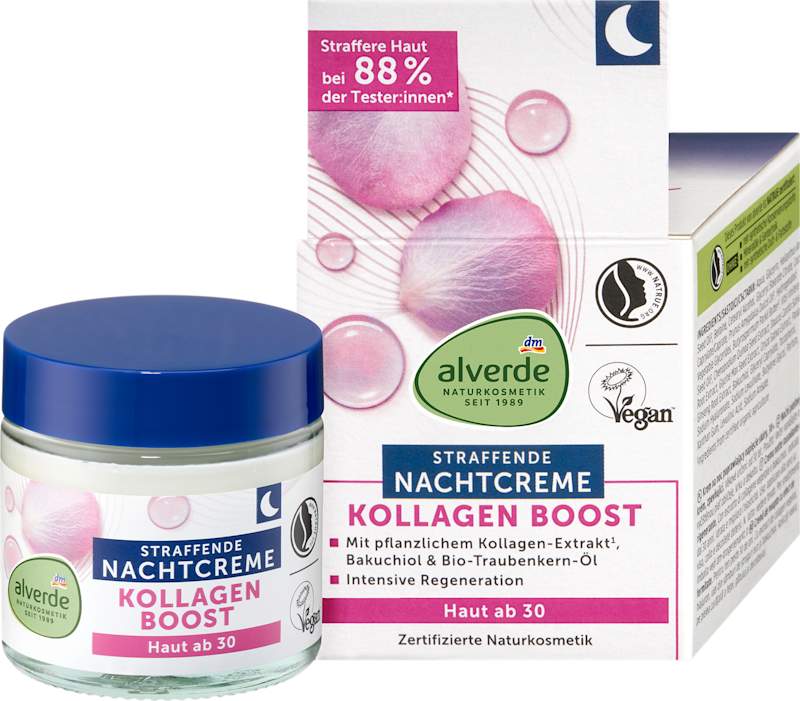 alverde NATURKOSMETIK crème de nuit Boost collagène 50 ml