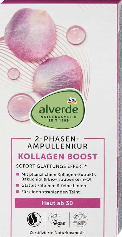 alverde NATURKOSMETIK cure ampoules Collagen Boost (7x2 ml), 14 ml