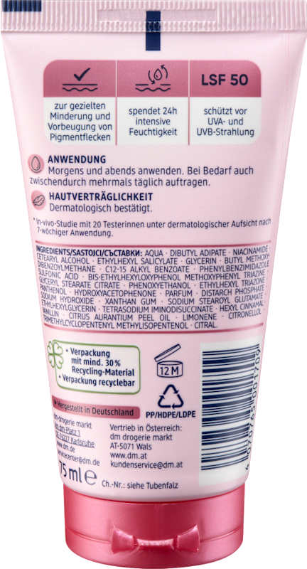 Balea Crème mains Bright & Protect LSF 50 75 ml