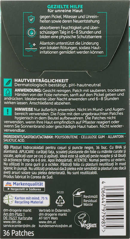 Balea MEN patchs anti-boutons Clear Up hydrocolloïdes 36 pièces