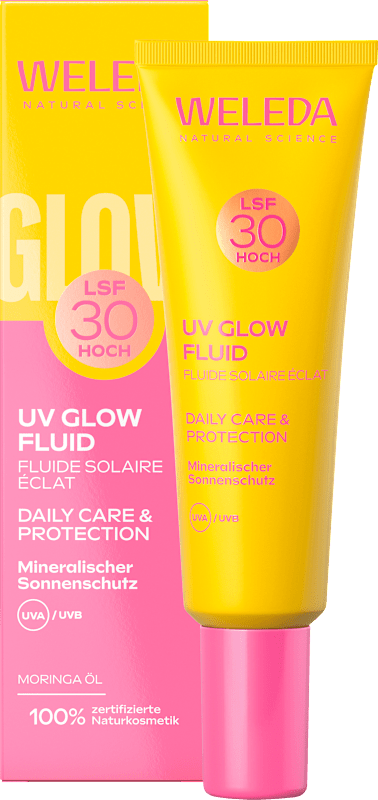 Weleda Fluid UV Glow LSF 30, 30 ml — produit allemand authentique au Maroc